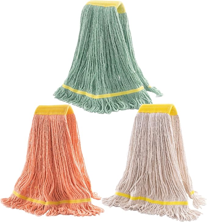 Matthew Cleaning 3Pcs 5'' Headband White&Orange&Green 24Oz Commercial String by MATTHEWCLEANINGPRODUCTS
