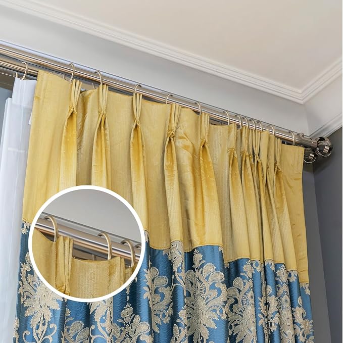 Hotop 60 Pcs 0.98 Inch Curtain Ring and 60 Pcs Pin Hook, Champagne Gold | Metal - Image 6