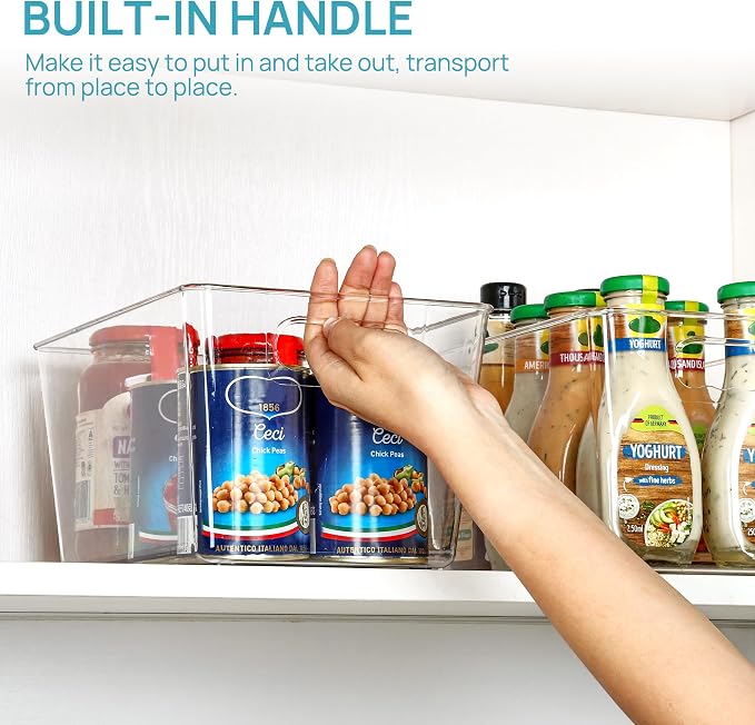 Vtopmart 4 Pack Clear Storage Bins, Pantry Storage Bins - Image 4