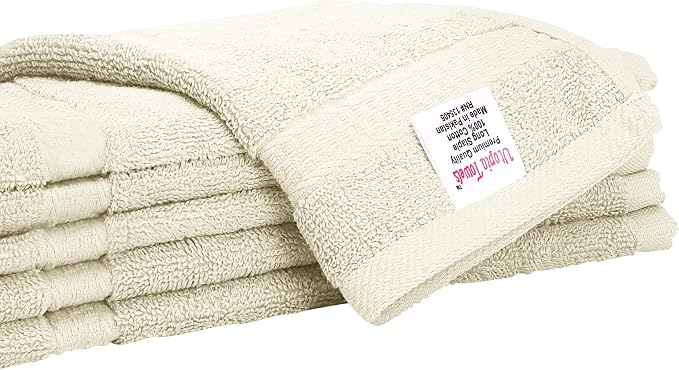 Utopia Towels 12 Pack Premium Wash Cloths, 12x12 in, 100% Cotton, Ivory | - Image 5
