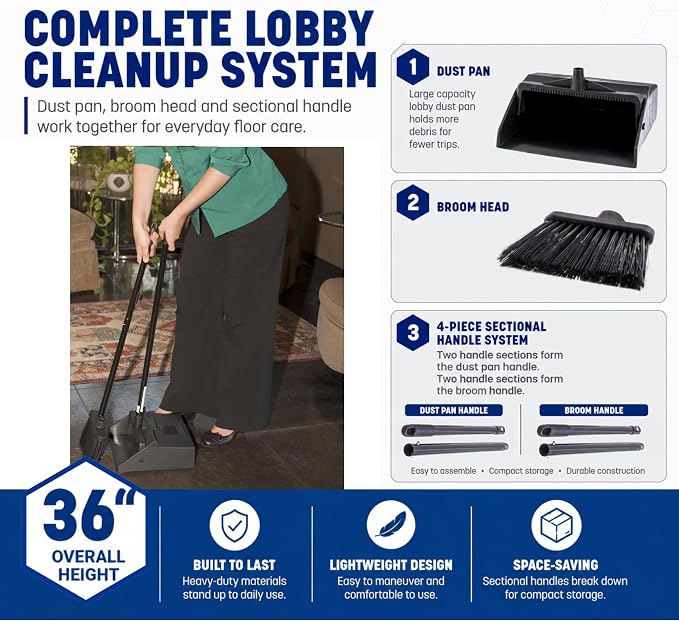 Carlisle FoodService Products Short-Handle Dust Pan and Broom Set, 36 Inch | - Image 5
