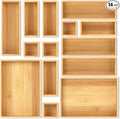 MapleGrace Bamboo Drawer Organizer Set, Storage Trays Containers by MapleGrace