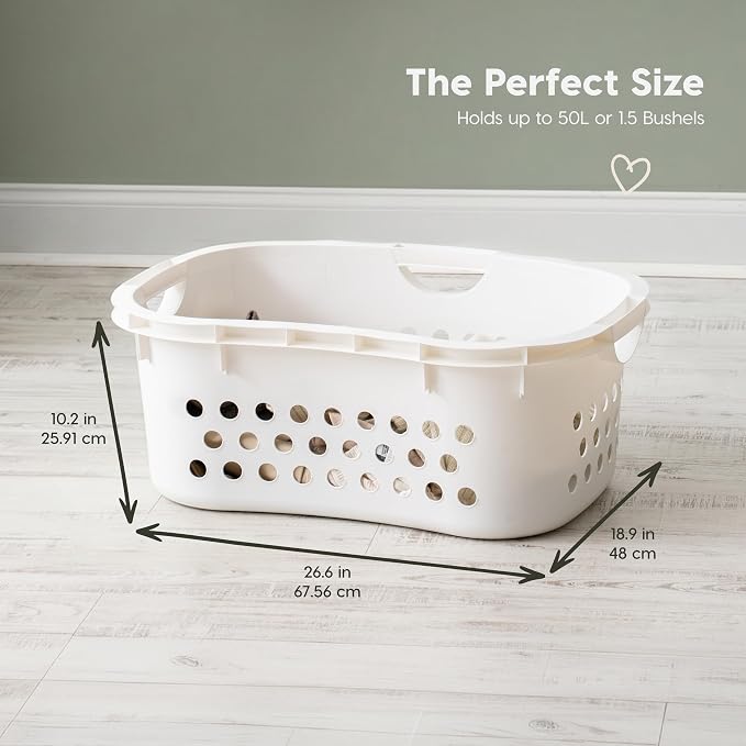 IRIS USA Plastic Laundry Basket 1.5 Bushel, Built-In Handles - Image 2