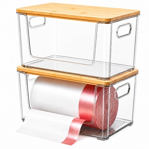 Trash Bag Holder 2 Pack, Stackable Garbage Bag Dispenser by Unknown
