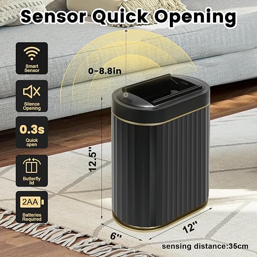 ELPHECO Motion Sensor Bathroom Trash Can - Image 7