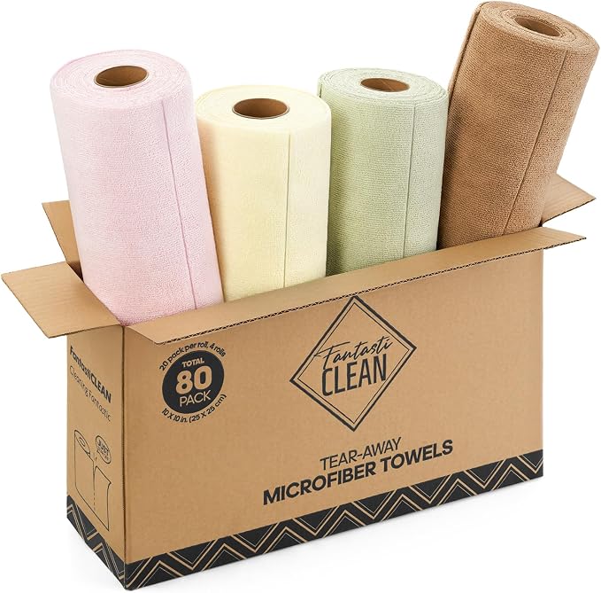 Fantasticlean Kitchen Towels Roll, 80 Sheets by Fantasticlean