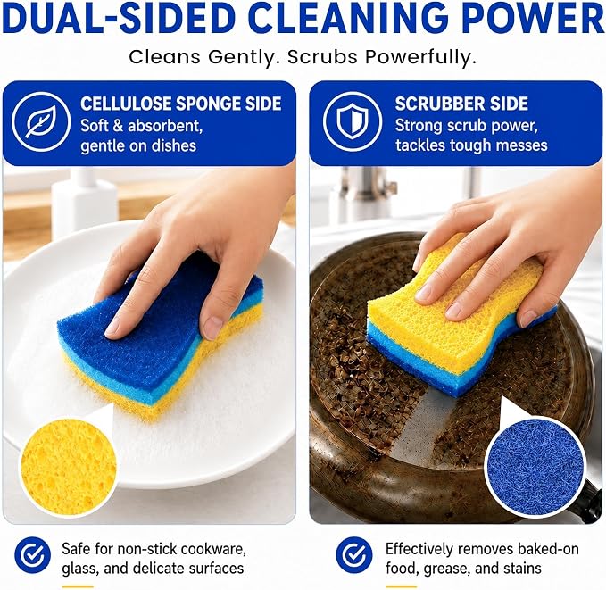 12 PCS Sponges Kitchen, Non Scratch Scrub Sponges - Image 2