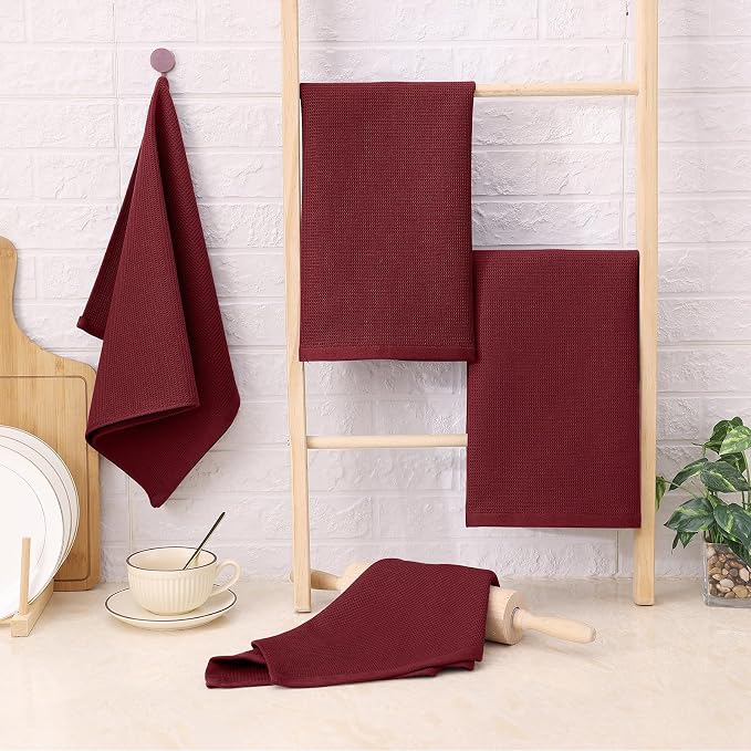 Homaxy 100% Cotton Waffle Weave Kitchen Towels, 4 Pack - Image 7
