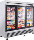 COOLCHEF 81"Commercial Glass Door Freezer, 72 Cu.Ft Triple-Door Reach-In Freezer, -8~0℉, Heated Triple Low-E Glass, 12 Shelves, R290