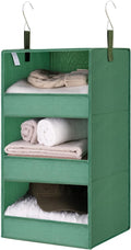 GRANNY SAYS 3-Shelf Hanging Closet Organizer, Foldable Storage, Dark Green | 33 by GRANNYSAYS