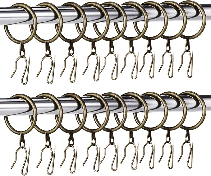 Hotop 60 Pcs 1.26 Inch Curtain Ring and 60 Pcs Pin Hook, Oil-Rubbed Bronze | by HOTOP