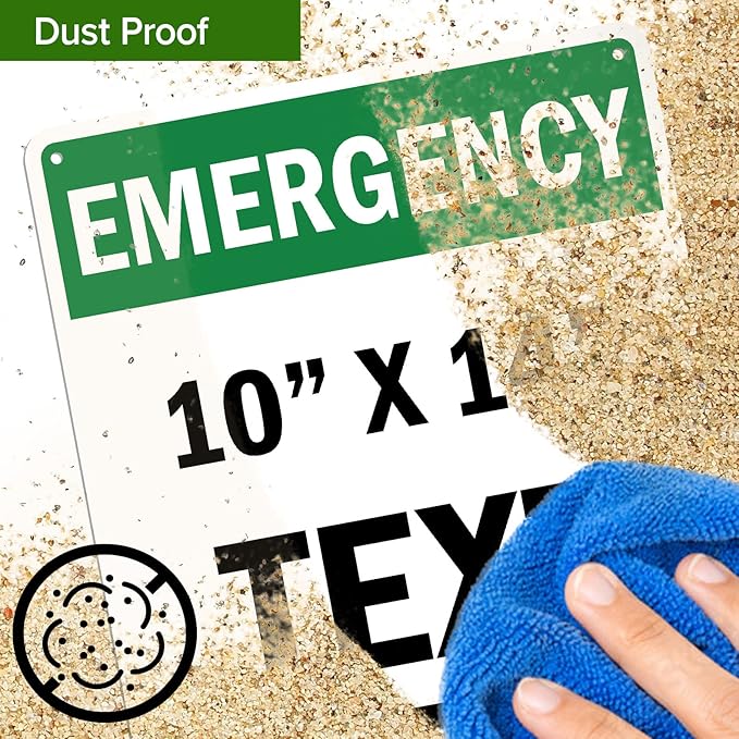 Custom Emergency Sign, OSHA Sign, 10x14 Inches, Rust Free .040 Aluminum, Fade Resistant, Made in USA by My Sign Center