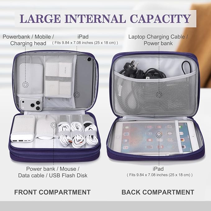 FYY Electronic Organizer, Travel Tech Pouch Bag, Extra Large, Waterproof - Image 3