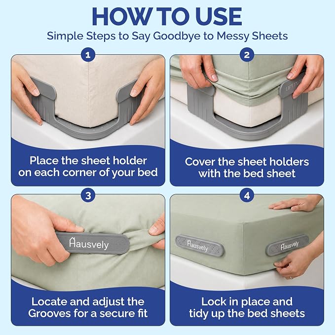 Bed Sheet Holder for Corners – Keeps Sheets Tight & Wrinkle-Free – Fitted Sheet - Image 7