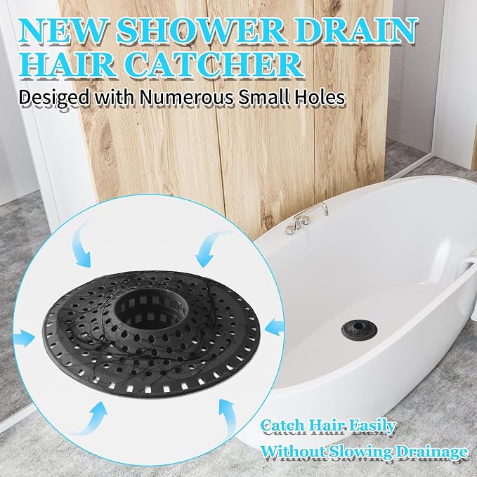 Aluvor Bathtub Drain Hair Catcher, Silicone Tub Hair Catcher Drain Protector | - Image 2
