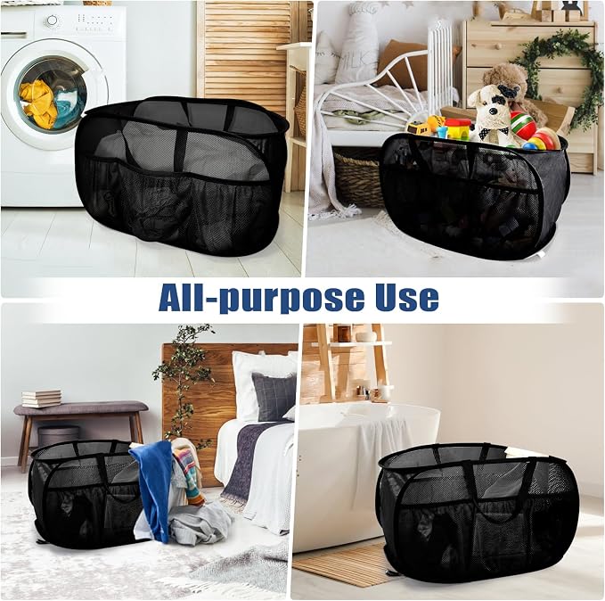 2 Pack Collapsible Laundry Baskets, Upgrade Pop Up Laundry Hamper - Image 7