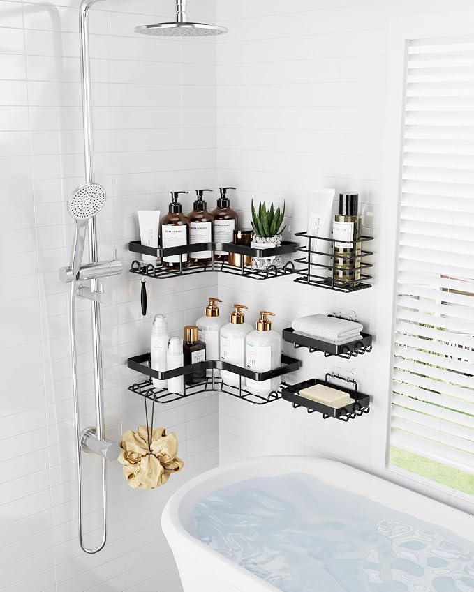 Sakugi Corner Shower Caddy, Soap & Toothbrush Holder - Image 3