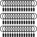 42 Pack Curtain Rings with Clips 1.26" Interior Diameter, Metal Drapery Ring by LULARINE