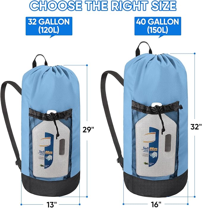 BALEINE 120L Laundry Bag Backpack, 900D Oxford Fabric Large Travel Laundry Bags - Image 2