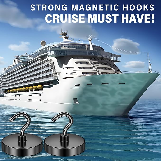 FINDMAG 6 Pack Black Magnet Hooks, 150LB+ Magnetic Hooks - Image 2