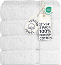 Chakir Turkish Linens 100% Cotton 4-Pack Bath Towels 27x54, Oeko-Tex Certified by ChakirTurkishLinens