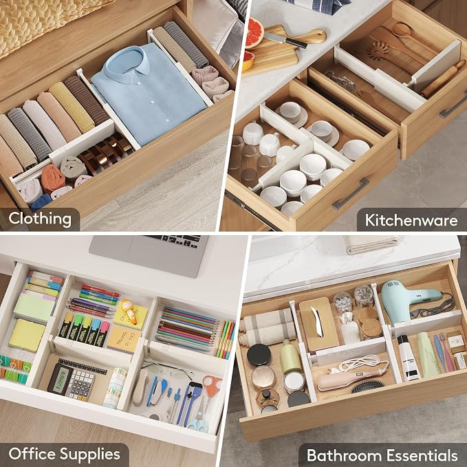 Lifewit 4" High Upgrade Drawer Divider, Adjustable Drawer Organizer Clothes | 6 - Image 8