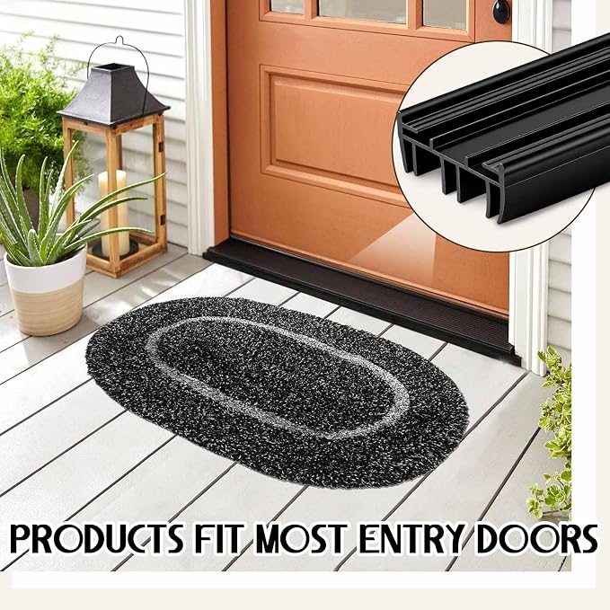 Pushglossy 2 Pcs 36" Kerf Door Sweep Slide on Black | 1-3/4" Wide Vinyl Seal - Image 6
