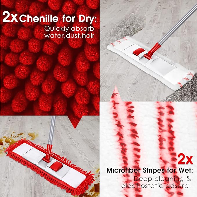 Microfiber Mop for Floor Cleaning, Flat Dust Mop for Home and Kitchen - Image 3