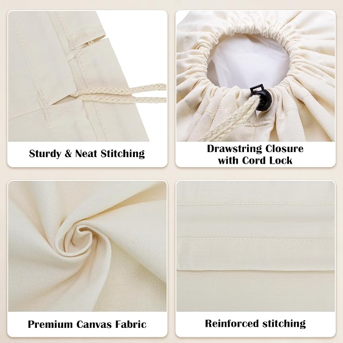 Canvas Laundry Bag with Shoulder Strap & Drawstring - Image 3