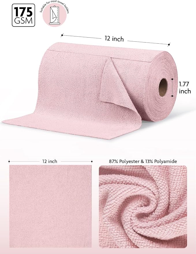 Fantasticlean Microfiber Cleaning Cloth Rolls- 150 Sheets | 12'' by 12'' - Image 7