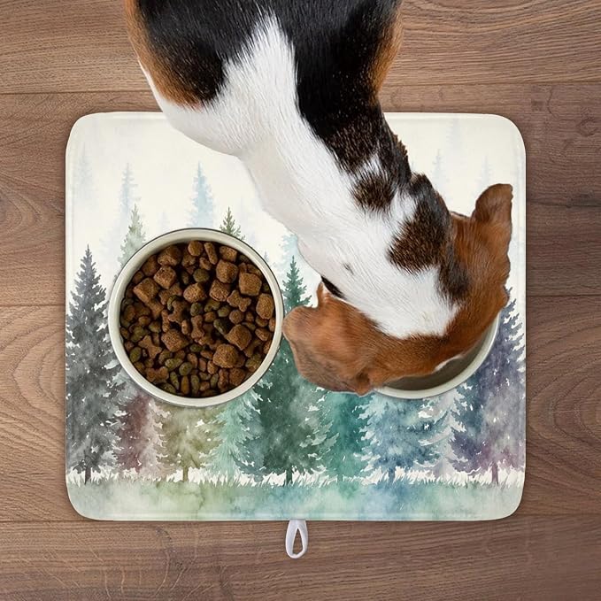 Giwawa Pine Tree Dish Drying Mat Natural Forest Fog Microfiber Dishes Pad 16x18 - Image 9