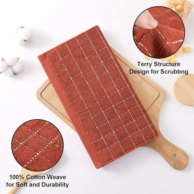 Homaxy 100% Cotton Terry Kitchen Towels, 12 Pack - Image 2