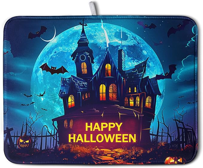 Happy Halloween Dish Drying Mat by Kwlegh