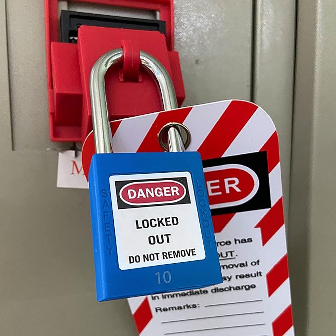SAFBY Lockout Tagout Locks, Safety Padlock, Keyed Differently Loto Safety Padlocks for Lock Out Tag Out Kits Station (Blue NO.1-10)