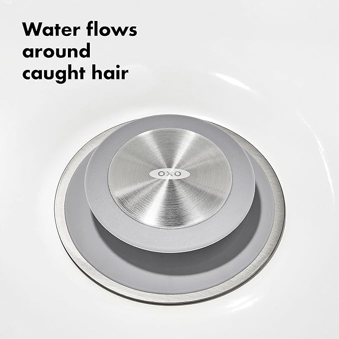 OXO Good Grips Stainless Steel Hair Catch Drain Protector | Catches Hair - Image 6