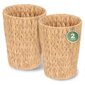 iEGrow 2 Pack Wicker Trash Can, Small Bathroom Trash Can, 2 Gallon Woven by iEGrow