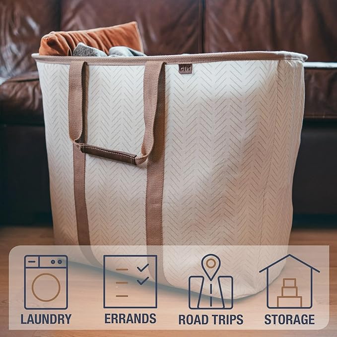 CleverMade Collapsible Laundry Caddy LUXE, 64L Pop-Up Hamper, 2 Pack - Image 4