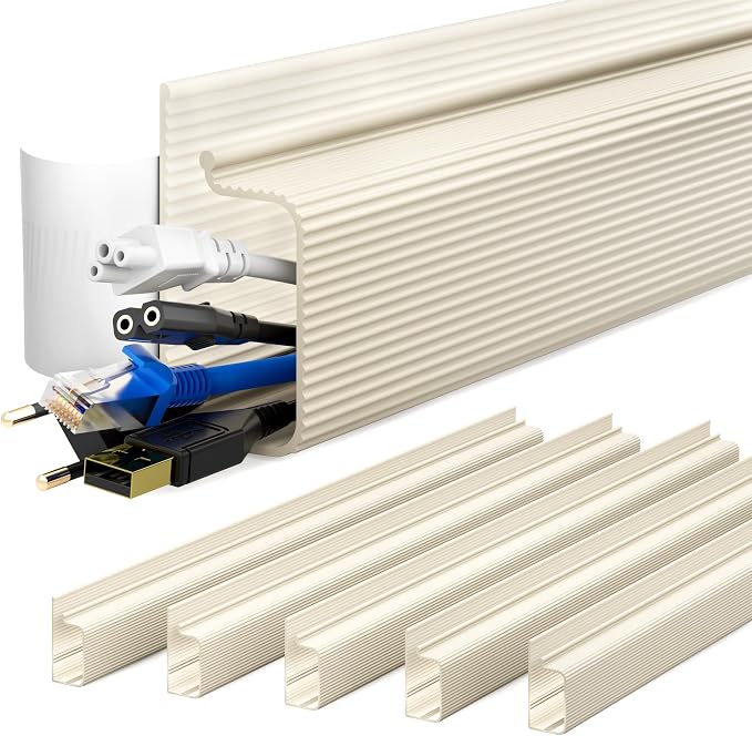 YECAYE Cable Management Under Desk, 94.2 in, Cable Raceway, Cord Hider by Yecaye