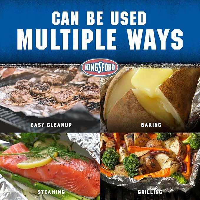 Kingsford Heavy Duty Non-Stick Grilling Aluminum Foil Roll, 45 Sq Ft, 12-Pk | - Image 4