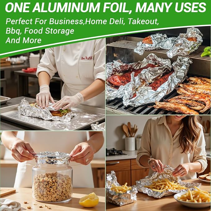 Aluminum Foil Sheets, Hot Dog or Sandwich Wrap, Food Storage, Restaurant - Image 6