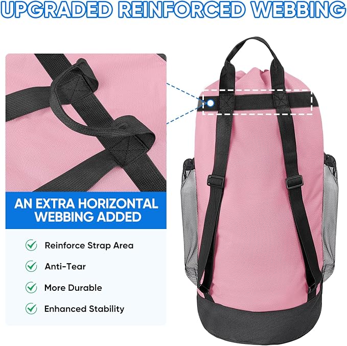 BALEINE 2PK 150L Laundry Bag Backpack, 900D Oxford Fabric Large Travel Laundry - Image 2