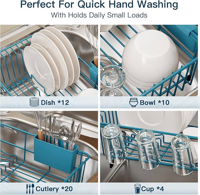 Blue Dish Drying Rack Over The Sink - Image 6