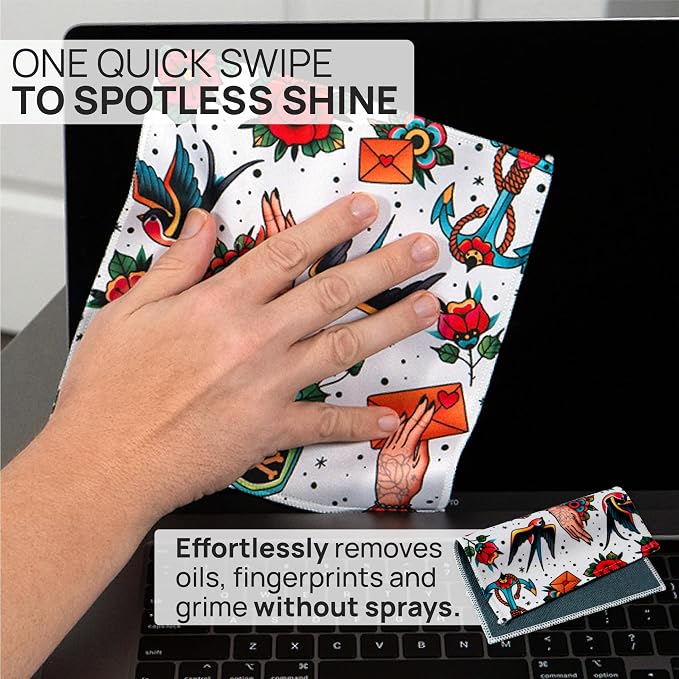 Microfiber Wholesale Quick Cloth Glasses Cleaning Cloths 8x8 Tattoo 1-Pack | - Image 2