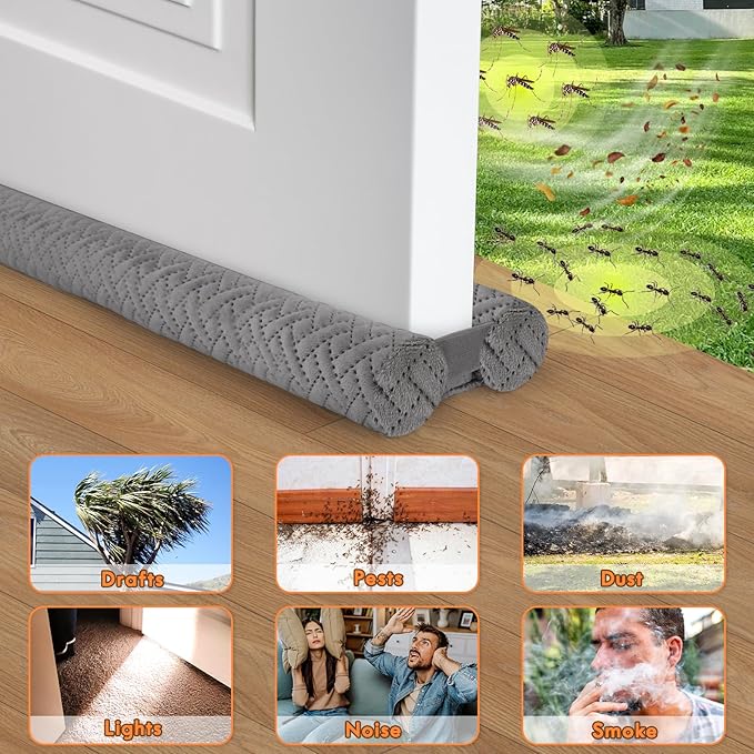 Premium Velvet Under Door Draft Stopper, Door Draft Stoppers - Image 5