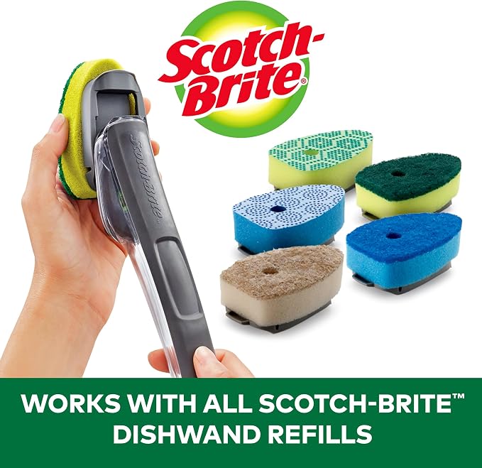 Scotch-Brite Heavy Duty Advanced Soap Control Dishwand Kit, Includes 1 Wand & 5 - Image 6