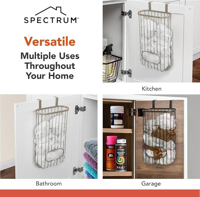 Spectrum Ashley Over The Cabinet Plastic Bag Holder - Image 6