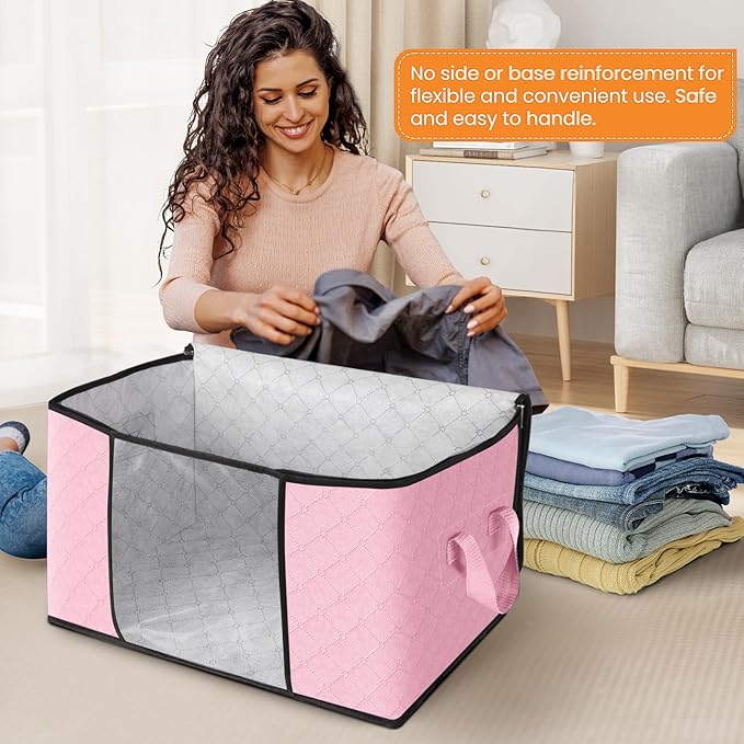 6 Pack Storage Bags for Clothes Blanket Storage Bins - Image 3