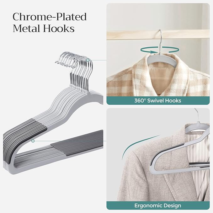 SONGMICS Clothes Hangers, Space-Saving | Plastic Coat Hangers, Heavy Duty - Image 5