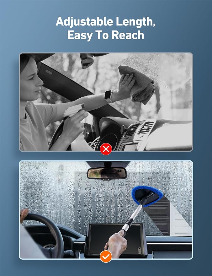 AstroAI 21" Extra-Long Windshield Cleaner Tool & Car Interior Detailing Kit | - Image 3