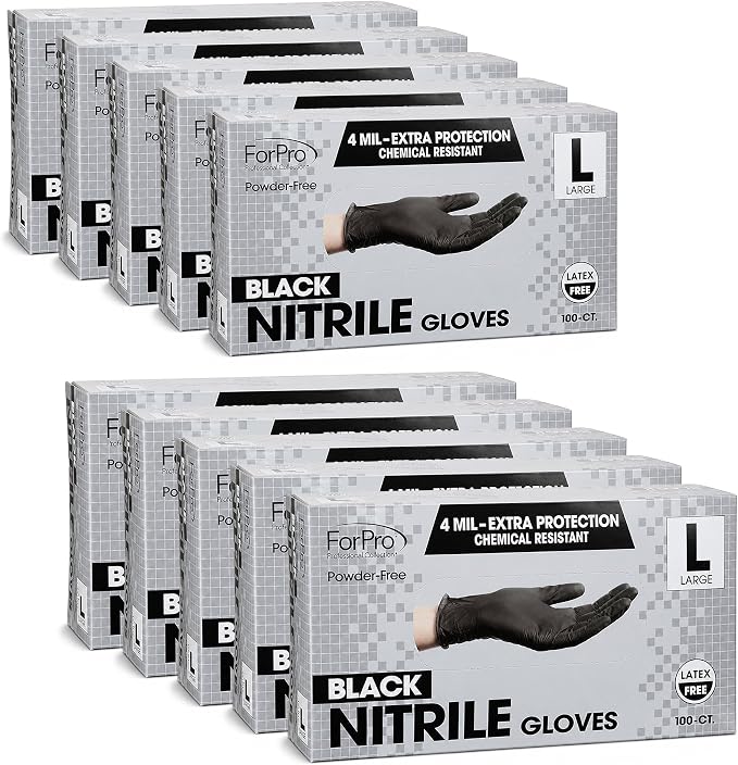 ForPro Disposable Nitrile Gloves, Chemical Resistant, Powder-Free, Latex-Free by ForProProfessionalCollection